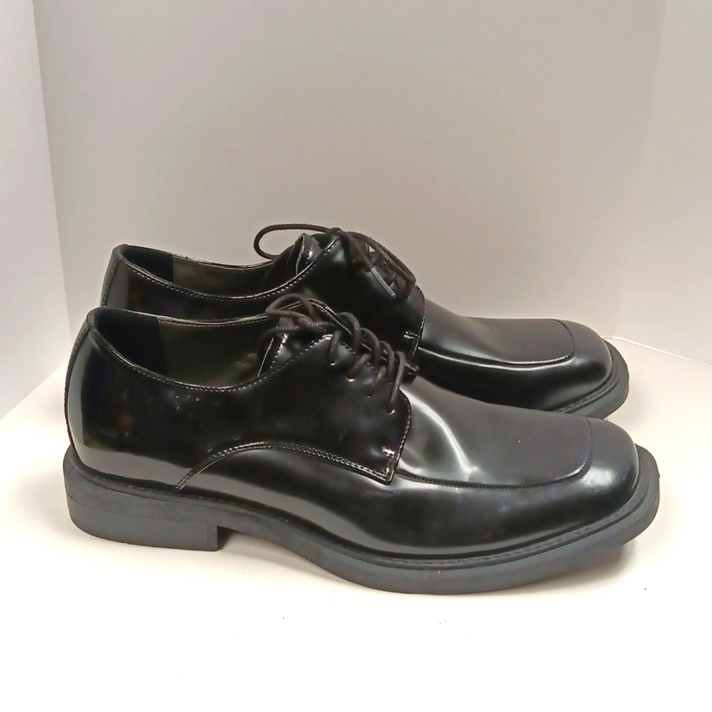 Kenneth Cole Mens Merge Black Oxford Dress Shoe Size 9.5